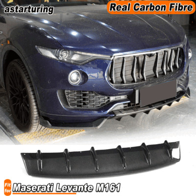 Fit for Maserati Levante M161 16-17 REAL CARBON Front Bumper Center Lip Spoiler