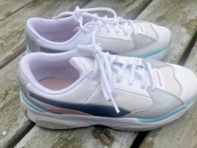 Puma Storm.Y Metallic White Low Lace Up Chunky Womens Trainers 371412 02SZ 8M