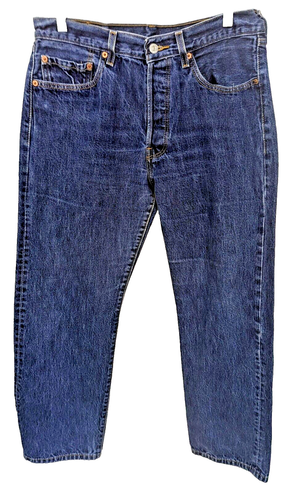 Levis Jeans Mens 33x30 Blue Denim 501 Straight Bu… - image 1