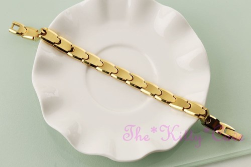 Potente pulsera magnética de tungsteno CTS artritis dolor 24KGB oro fina orgánica - Imagen 10 de 12