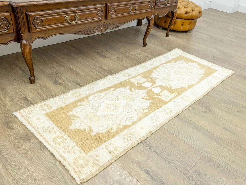 Farmhouse Style Oushak Skinny Runner Rug 2.1x5.5 ft New Turkish Handmade Carpet - Image 2 of 4