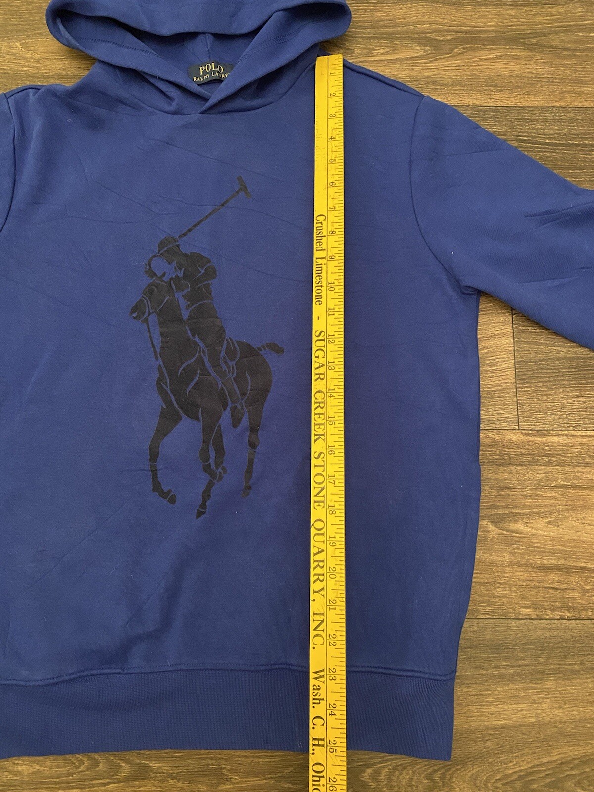 Polo Ralph Lauren uomo taglia small velluto grande pony blu felpa con cappuccio