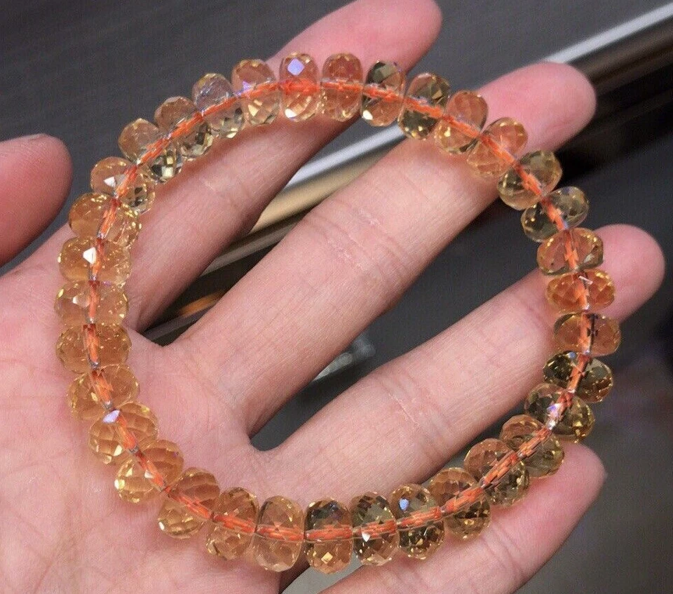 AAAAA Natural Yellow Citrine Quartz Crystal Gemstone ONE Bracelet good luck - Image 2 of 4