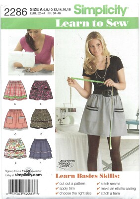 Simplicity A Line Skirt Variations Simplicity 2286 LEARN TO SEW A