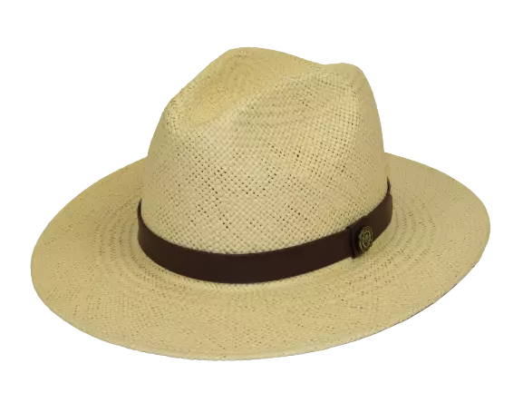 Men's BRUNO CAPELO Fedora 3 Inch Flat brim Hat 100% Natural Straw CA421  Natural