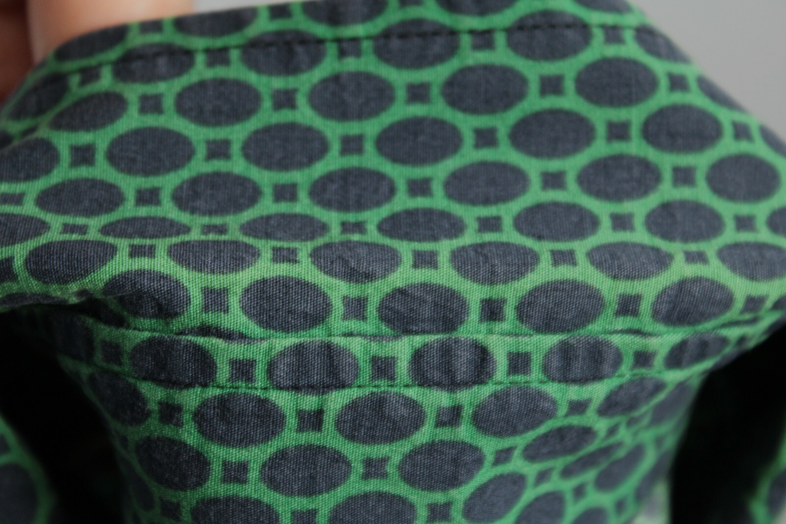 Camicia elegante uomo YVES SAINT LAURENT blu e verde cotone geometrico 39 15 5