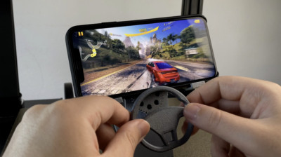 Mobile Gaming Steering Wheel Accessory | Customizable Colors | Phone Holder
