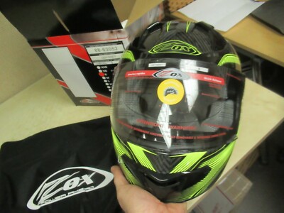 ZOX ODYSSEY FULLFACE MOTORCYCLE SCOOTER SLED MX HELMET REAL CARBON