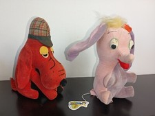 1977 Dream Pets Sherlock Holmes Dog, Dakin Basset hound, Pecker Pink Elephant