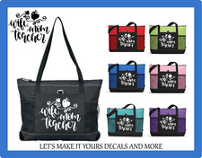 WIFE MOM TEACHER CUSTOM TOTE PURSE SPORTS GYM TRAVEL SCHOOL DIAPER BAG ZIPS