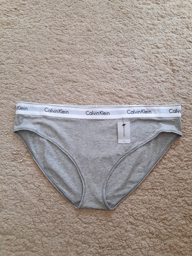 BNWT CALVIN KLEIN GREY COTTON BIKINI KNICKERS PANTS SZ 3XL UNDERWEAR  - Picture 1 of 4