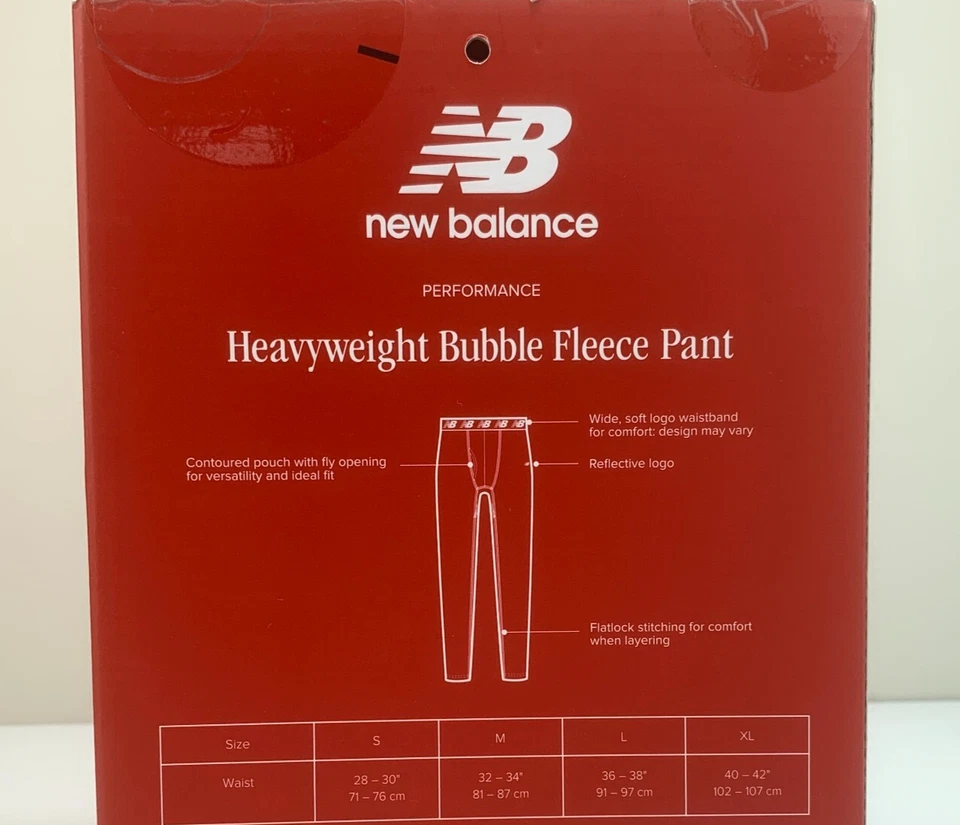 New Balance Performance Heavyweight Bubble Fleece Pant Base Layer Men's S Black - Image 2 of 3