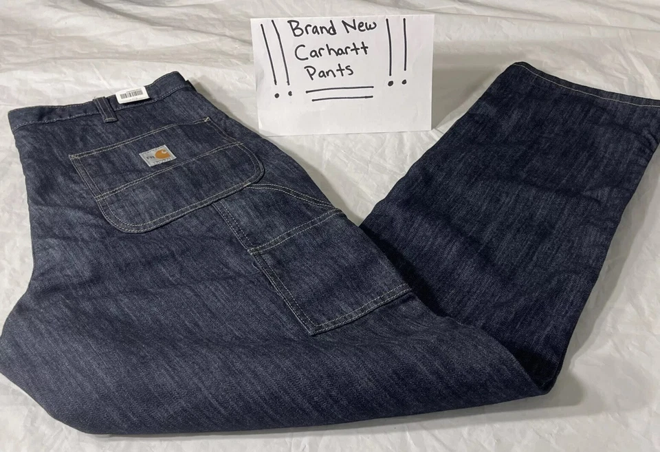 Pantalones de mezclilla Carhartt FR IGNÍFUGOS 290-83 para hombre 34X30 elásticos de carpintero J196 Foto 2 de 4