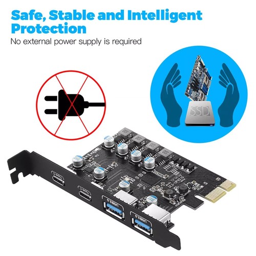 4 Ports PCIE Card 2*USB-A 2*USB-C PCI Express Extension Card USB3.2 GEN1 5Gbps - Afbeelding 7 van 11