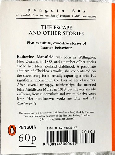 THE ESCAPE & OTHER STORIES Katherine Mansfield 1st paperbak 1995 Penguin 60s New - Picture 2 of 2