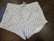 VINTAGE Champion Shorts Womens Sz L Grey Logo Spell Out Reverse Weave Ladies