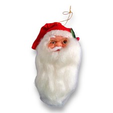 Santa Claus Head Rubber Face Christmas Ornament