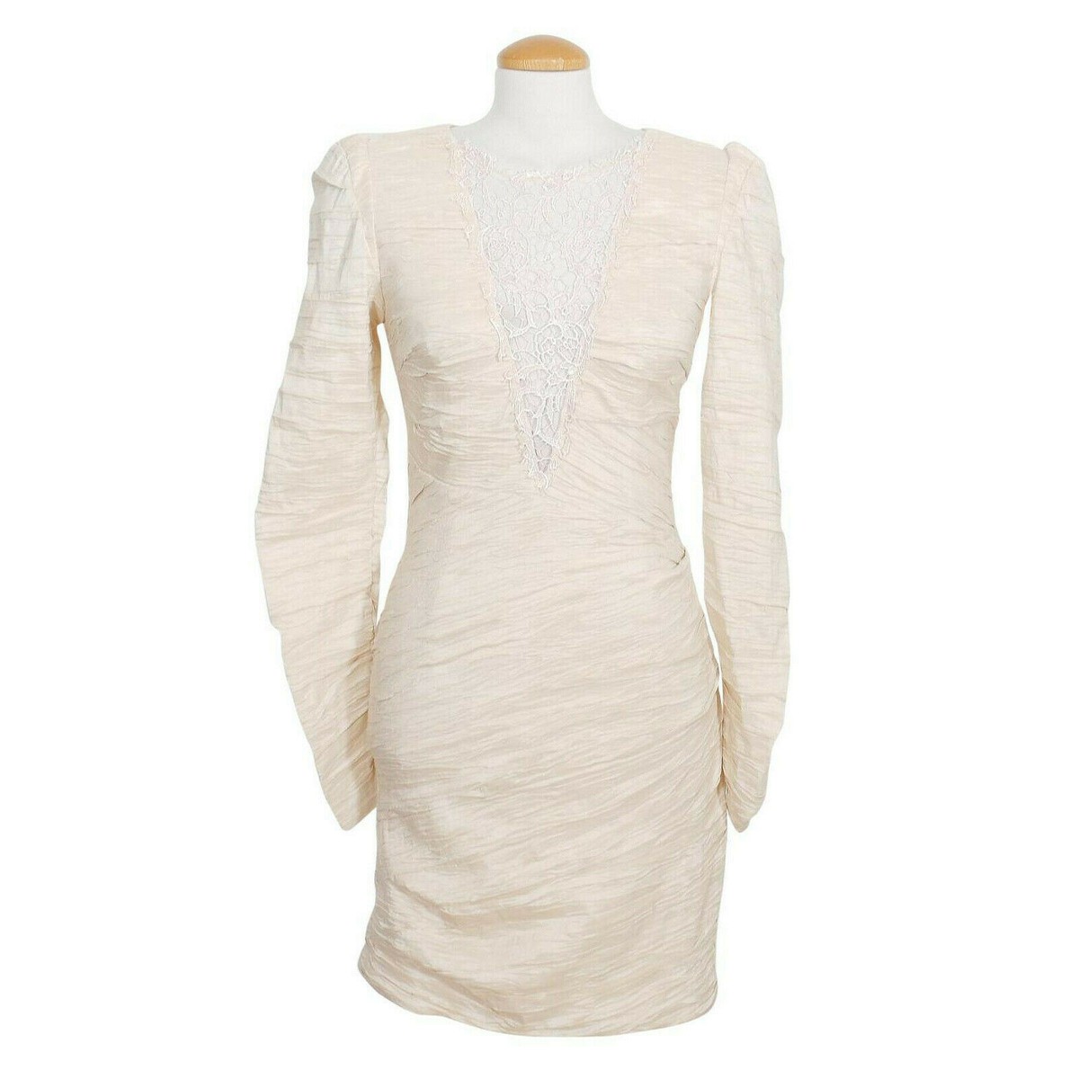 FREE PEOPLE Ballet Pink Look of Love Ruched Crinkle Bodycon Mini Dress 6