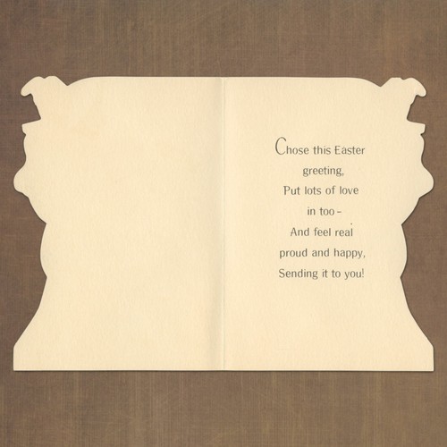 Unused Vintage 1950s Rust Craft EASTER Card FOR GRANDPARENTS, Baby Chicks Horse - Picture 2 of 6