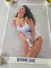 Vintage 1991 Keystone Light Beer Poster Swimsuit Model 27.5x20