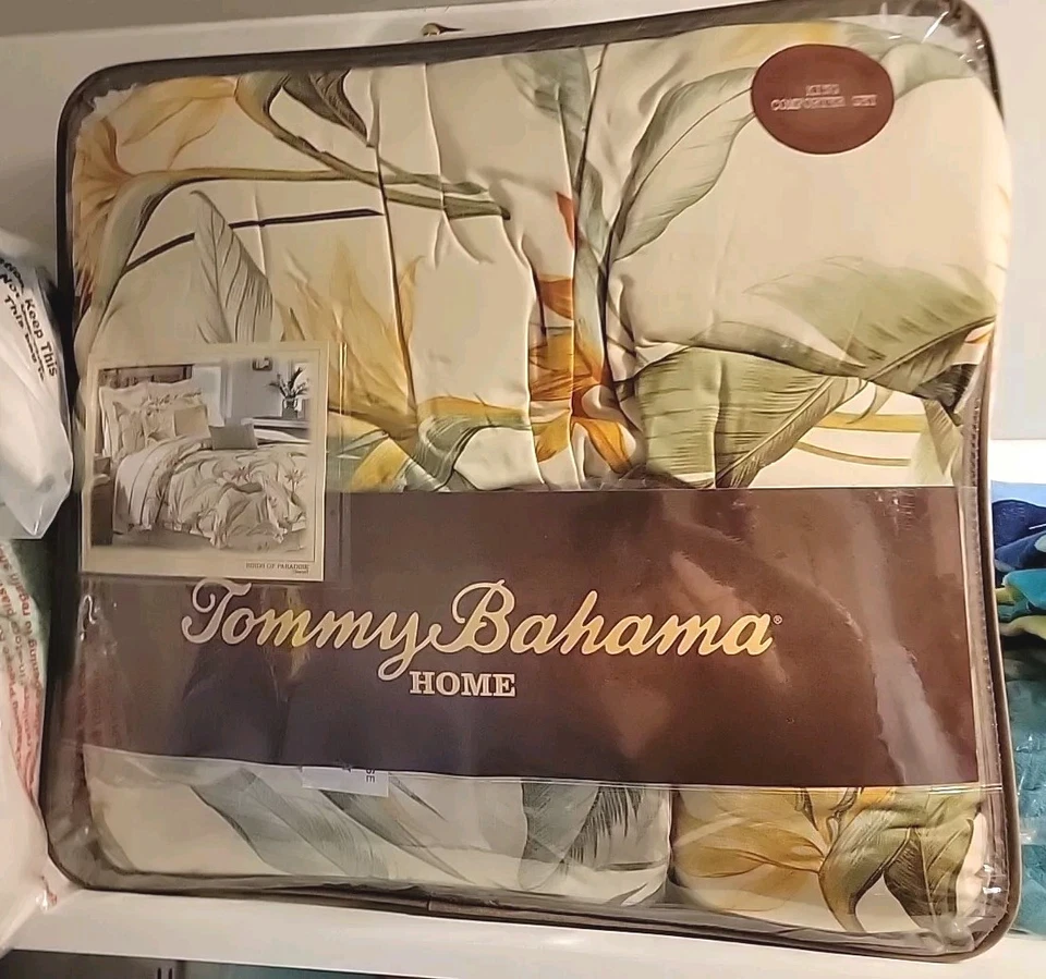 Tommy Bahama Birds Of Paradise 米色 100% 棉国王棉被子套装 — 第 3/4 张图片