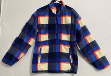 Chubbies Sherpa Reversible 1/4 Zip Men's SMALL Snap Pullover Jacket Blue Red