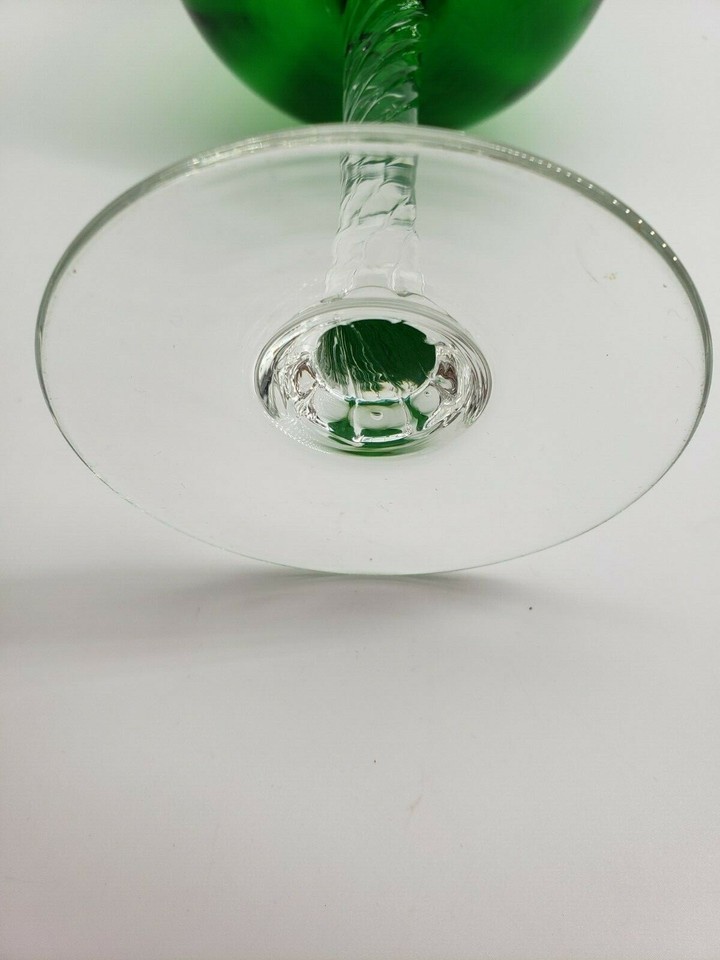 Empoli Optic Emerald Green Brandy Snifter, Clear Base, 10"tall eBay