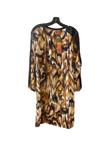 Abito Meyer nuovo con etichette Tory Burch seta arancione marrone tubino taglia 8