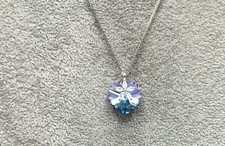 Sterling Silver, Crystals Heart Pendant Necklace