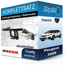 AUTO HAK Anhängekupplung abnehmbar und E-Satz 13polig für Peugeot 3008 09-09 neu