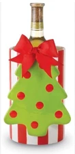 New - Mud Pie Home For The Holidays Wine Chiller W/ Christmas Tree Accent