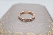 GIFT.Tlffany co Narrow Ring in 18K Yellow Gold with Pav  Diamonds. USA Size 6