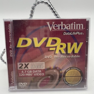 Verbatim DataLifePlus DVD-RW Re-Recordable 1X-2X Speed 4.7 GB DATA