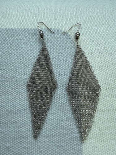 Tiffany & Co. Elsa Peretti 1981 Sterling Silver Mesh Long Dangle Earrings