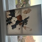 Framed Abstract Floral Print Wall Art, Modern Vertical, Beige Black Brown — photo 5
