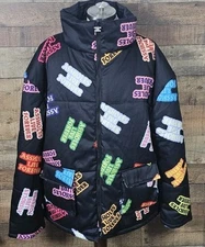 Assholes*s Live Forever Black Puffer Jacket Coat XL