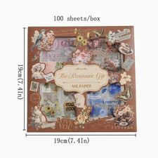 Vintage Floral Butterfly Stickers Gift Box - 100pcs Scrapbooking Journals Crafts
