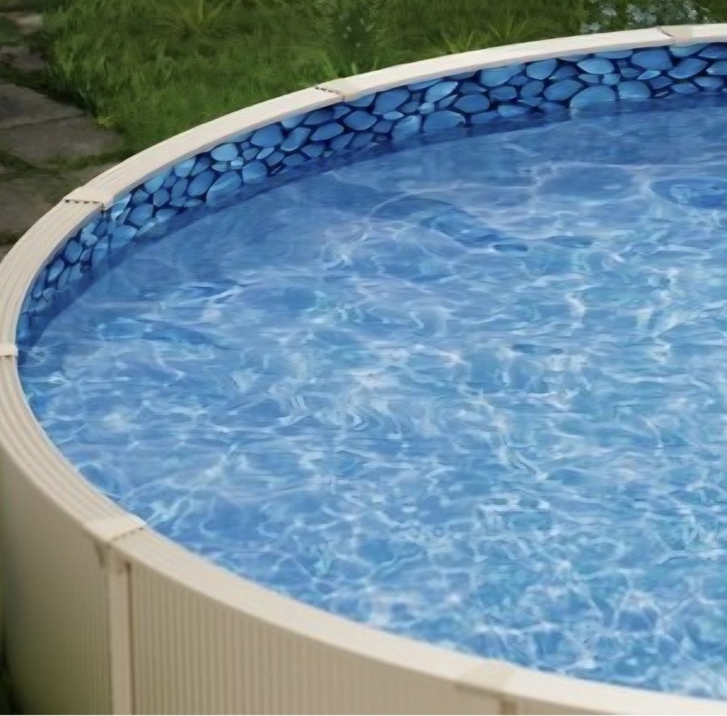 Round Above Ground 18 foot X 52 inch unibead vinyl Liner Blue Pattern