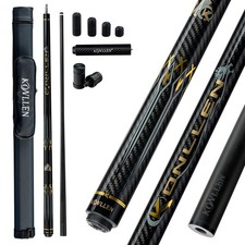 Pool Cue 58 Inch Carbon Fiber 12.5mm Tip Low Deflection KONLLEN Sticks
