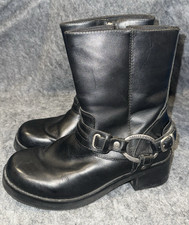 Harley-Davidson Women's 7.5 Christa Black Harness Biker Motorcycle Boots D85298