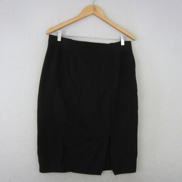 Veronika Maine Skirt Womens 14 Black Straight Pencil Stretch Slit Office Career