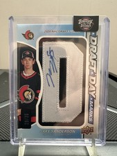 Jake Sanderson 2022-23 SP Game Used Draft Day Marks Rookie Auto /35 #DDM-JS “D”
