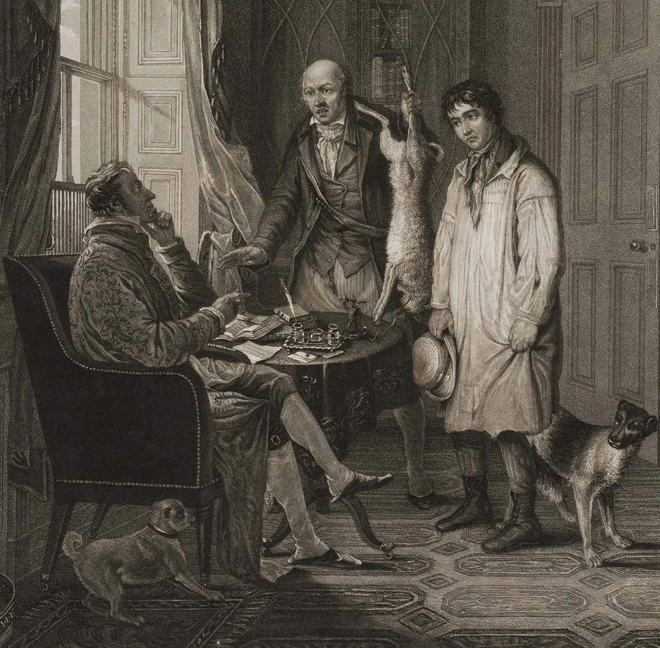 JAZET (*1788) nach KIDD (19.Jhd), Le Braconnier Pris, 1819, Aquatinta Figürlich - Bild 3 von 4