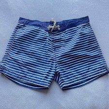 Scotch Soda Swim Shorts Mens Medium Caliente Boardshorts Trunks Striped Blue