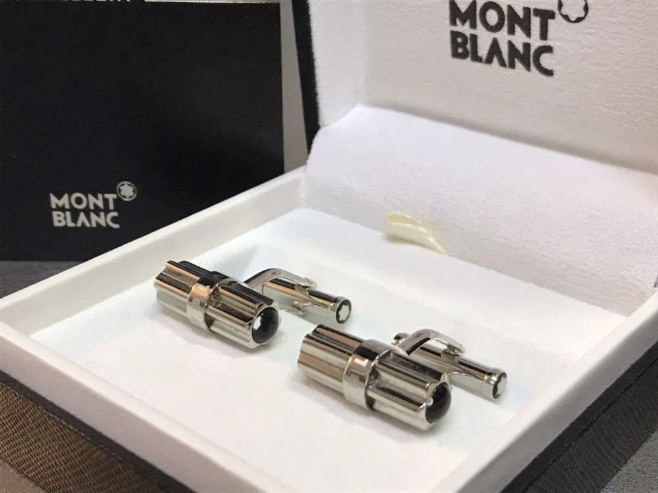 Подлинные мужские запонки Montblanc к 100-летию с бриллиантами в коробке - Изображение 3 из 4