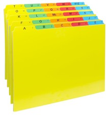 A-Z Alphabetical Hanging File Folder Dividers 5 Tabs Letter Size