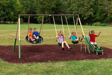 METAL PLAYGROUND SWING SET Outdoor Slide Kids Children Backyard Swingset Seat