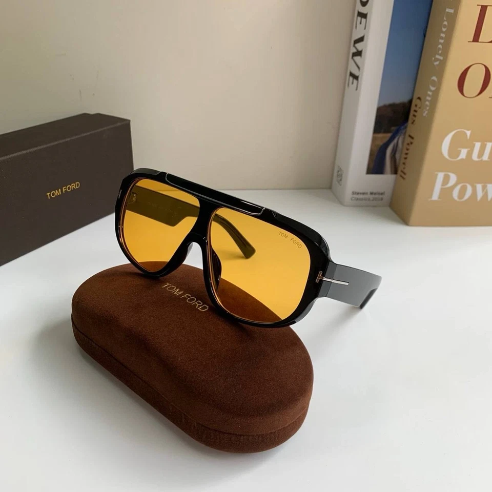 Orange Lens Oversized Shield Sunglasses Square Aviator Fashion Shades