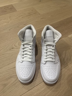 Size 12 - Air Jordan 1 2019 Mid Triple White 554724-129 | eBay