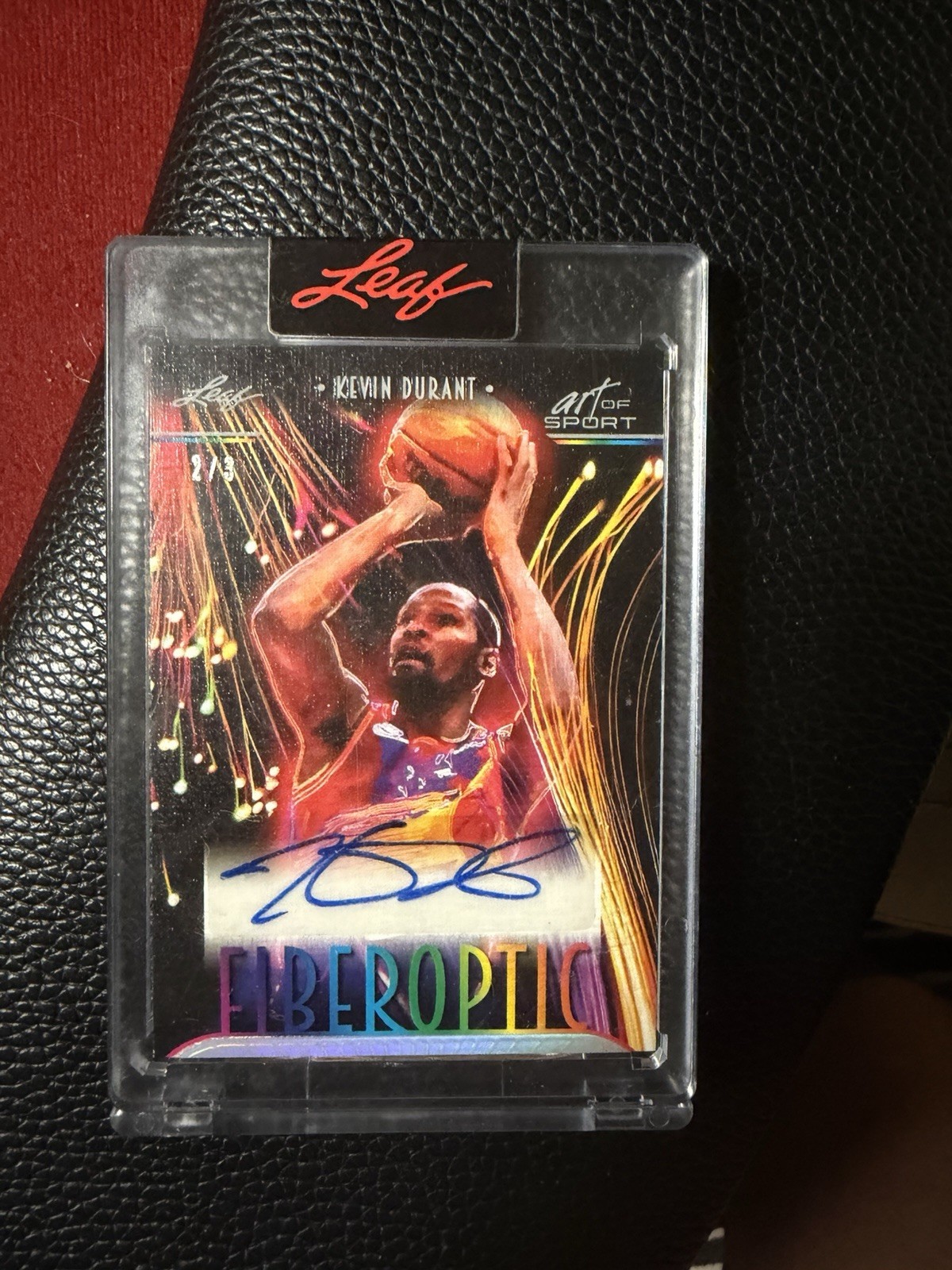Leaf 2023 Art of Sport Fiberoptic Autograph Serial #/3 Kevin Durant NBA